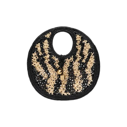 Jacquemus Raffia Handbag Trumpets Women's Ivory & Black