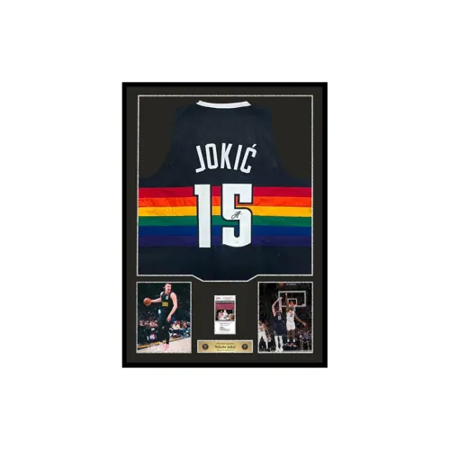 Three For Denver Nuggets Basketball Fan Supplies Framed Outer Frame Dimensions Approximately 78x98cm Black Unisex