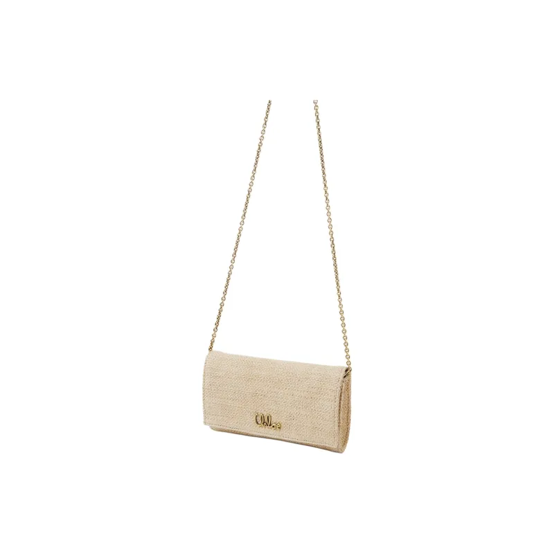 Chloe ICONIC Cotton Crossbody, One Shoulder, Wallet Small Size Women's Beige-1