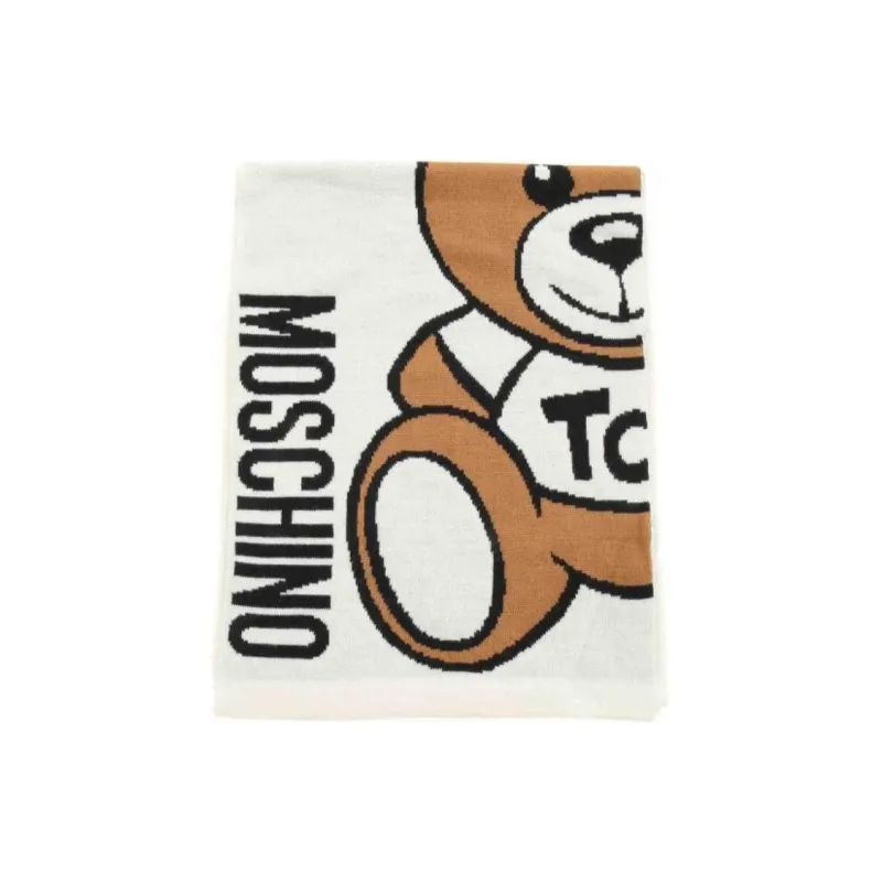 MOSCHINO Knit Scarves Unisex White-3