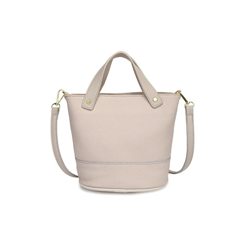 Yalu Top Grain Cow Leather Bucket Bag, One Shoulder Handbag Regular Women's Multicolor-7