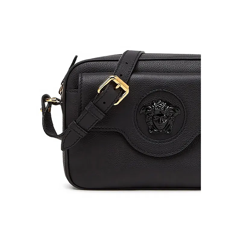 VERSACE La Medusa Cow Leather Camera Bag Shoulder Bag Crossbody Bag Regular Women's Black-3