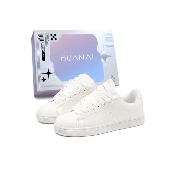 HUANAI Low Top Skateboard Shoes Unisex Milk White