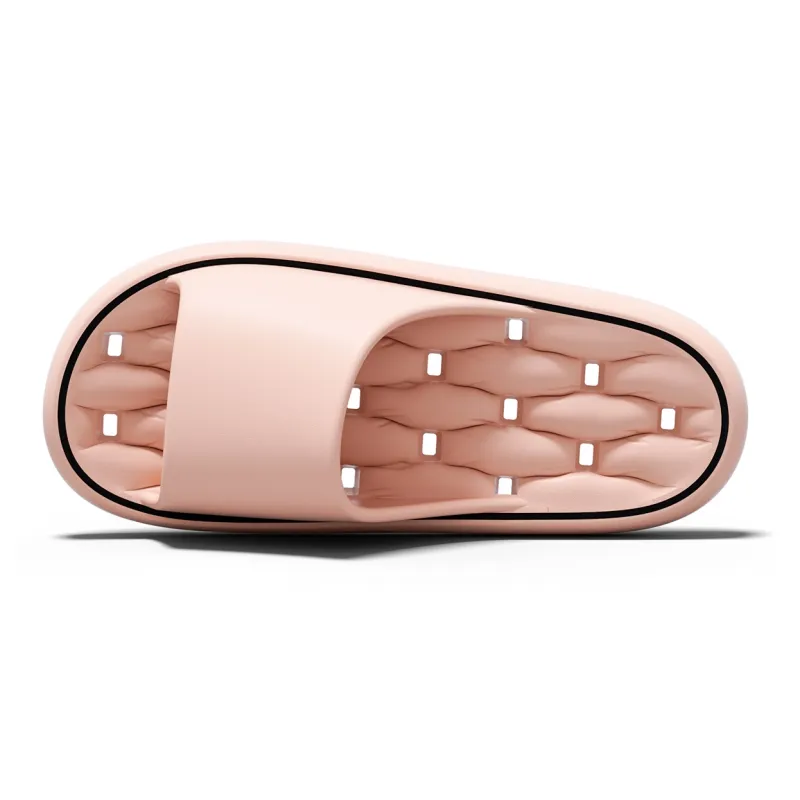 Soft Solid Color Cut Out Quick Dry Bathroom Slippers, Summer Home Quiet Geometric Couple Slippers, Plus Size, Unisex-6