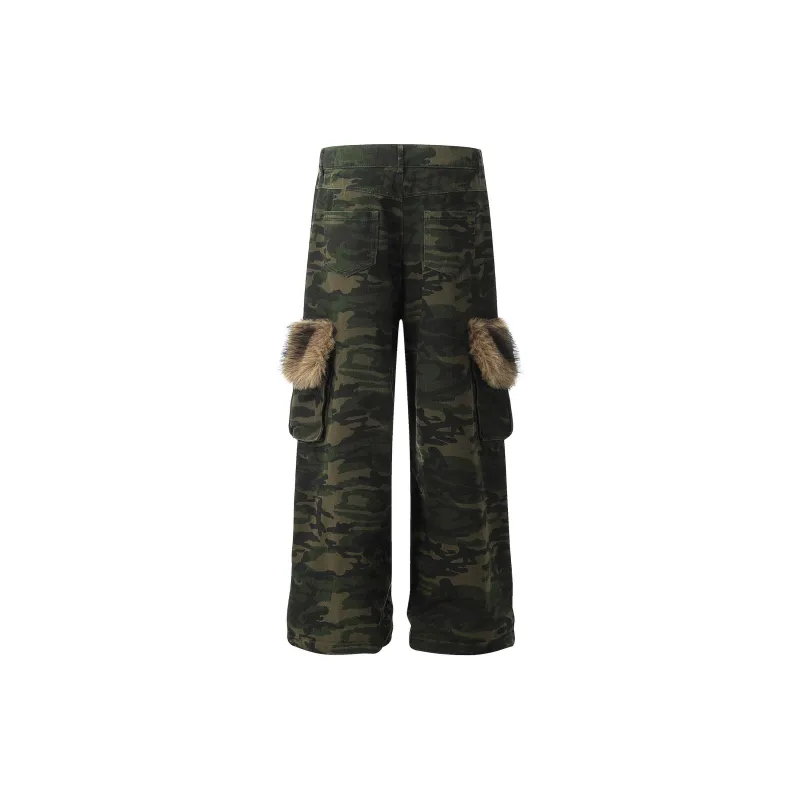 Vine Color Cargo Pants Unisex Camouflage-1