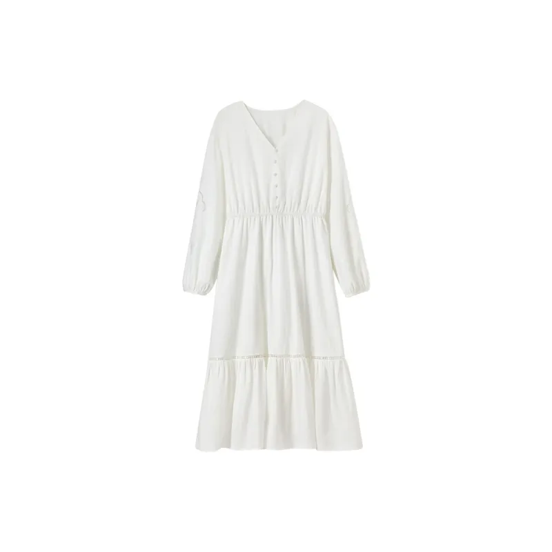 SENTUBILA Long Sleeved Dresses Women's Ecru-4