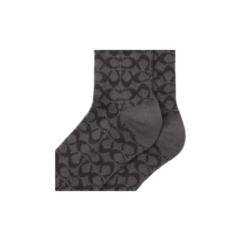 COACH Mid Calf Socks Women's 1 Pack Smoke Gray-3