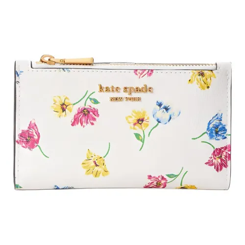 Kate Spade Leather Trim Coin Purses Wallets Small Size Women's Cream White