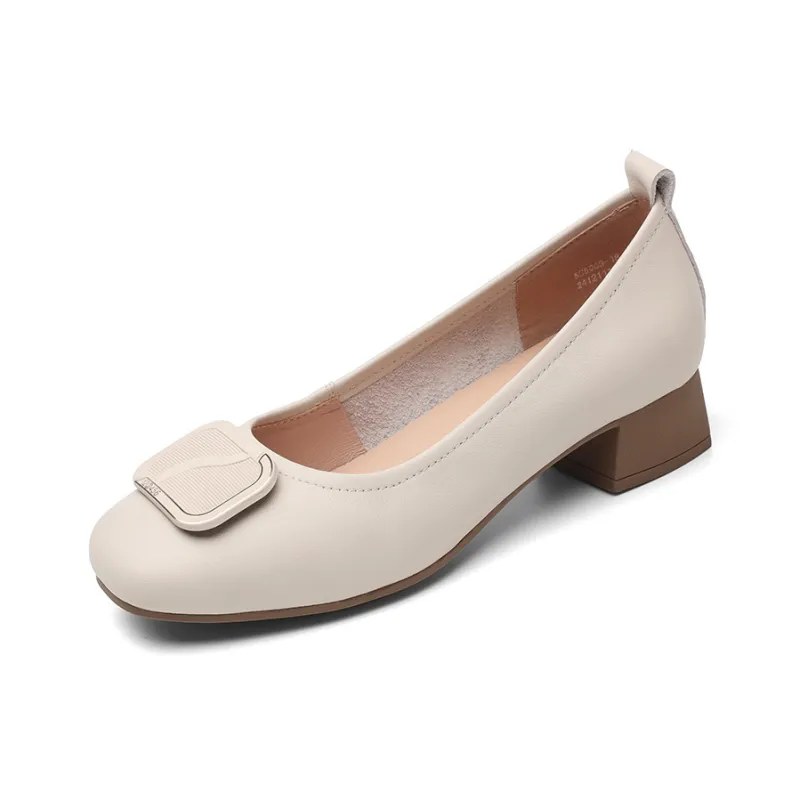 Cigna Chunky Heel High Heels 3.3CM Women's-5