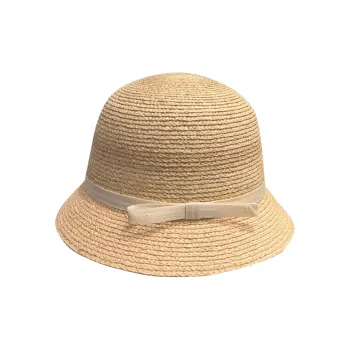 Peach Tea Raffia Bucket Hats Women's