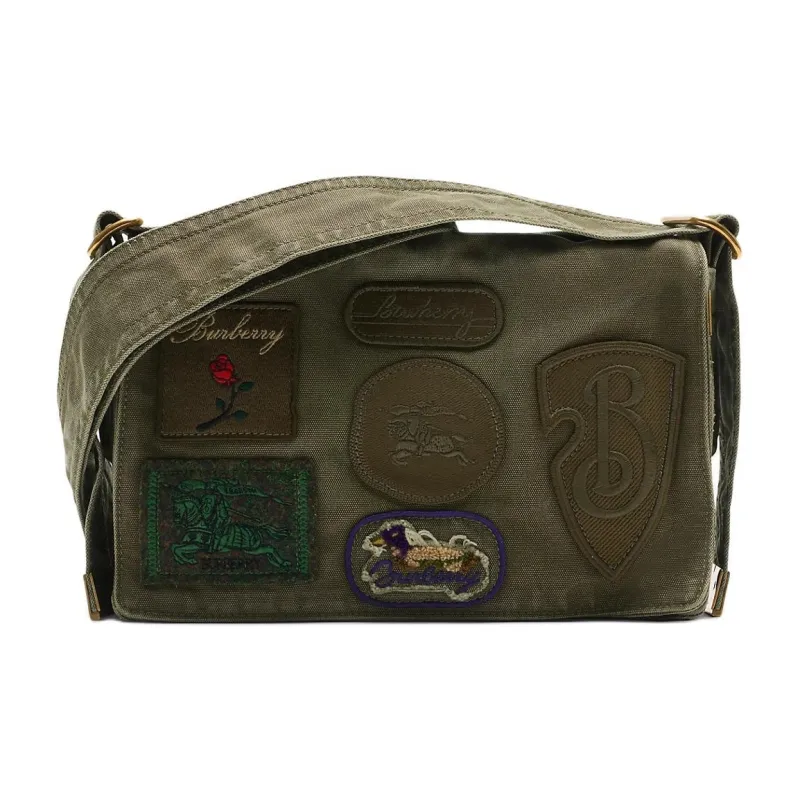 Burberry Trench Cotton Crossbody Bag, Shoulder Bag Men's Army Green-0