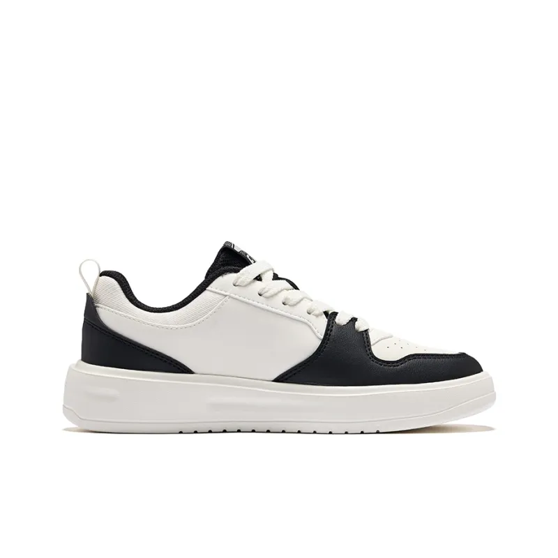 Erke Anti-Slip Wear-Resistant Low-Top Skateboard Shoes Women's Microcrystal White/Jet Black-1