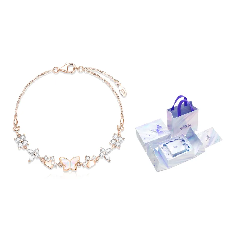 Disney Princess 925 Sterling Silver Bracelets Women's Rose Gold-14