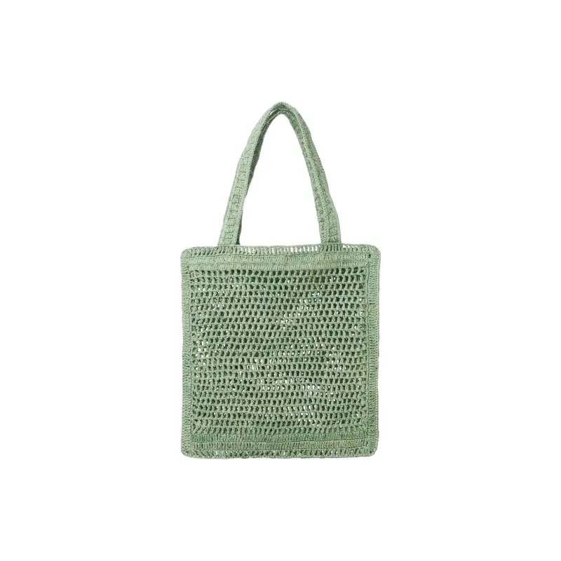 Chloe Raffia Tote Bag Shopping Bag Handbag Shoulder Bag Women's Green-2