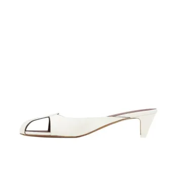 NEOUS Closed Toe Slippers 4cm Women's White