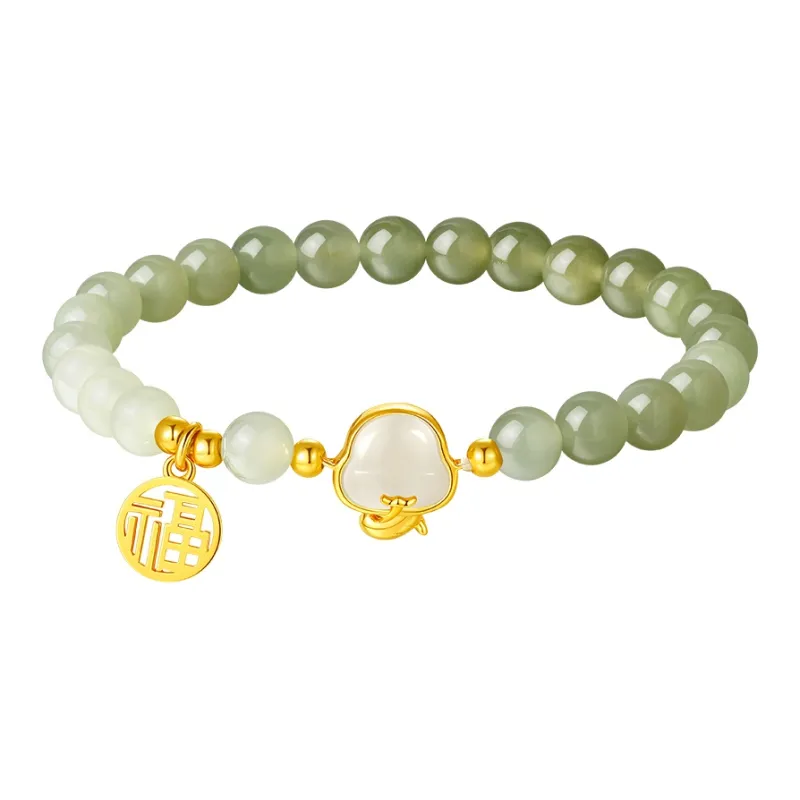 JITAIXIANG Hetian Jade Bracelets Pale Greenish White Jade Women's-0
