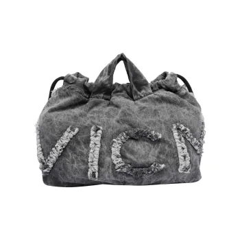 Vic Matie Cotton Backpack, One Shoulder Handbag Women's Gray