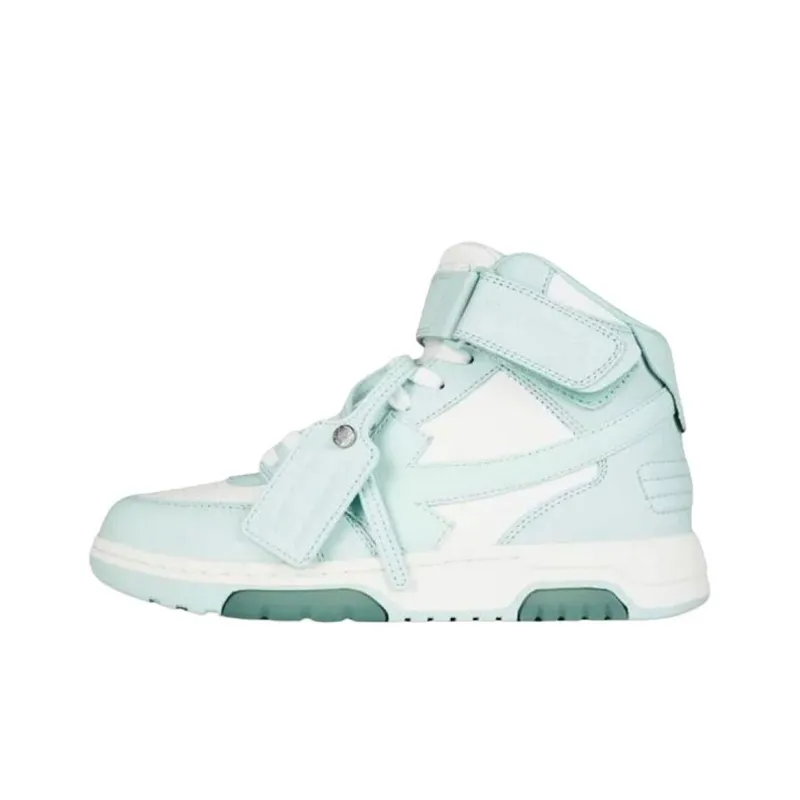 OFF WHITE High Top Skateboard Shoes Men's Mint Green-0
