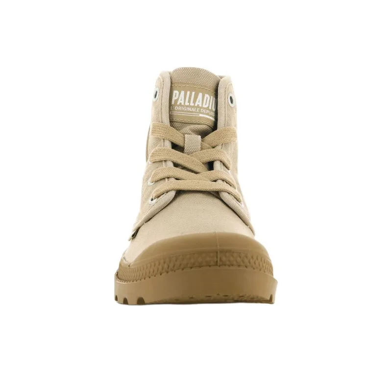 Palladium Pampa Anti Slip Wear Resistant Mid Top Canvas Shoes Women's Brown-4