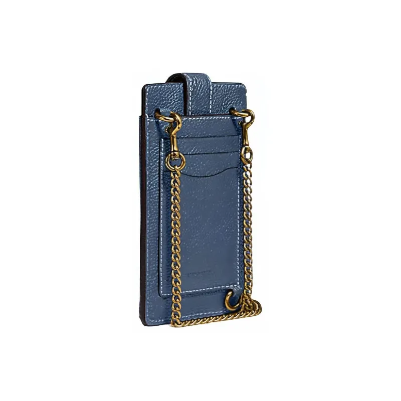 COACH Turnlock Cellphone Pouches Dark Color Denim-1