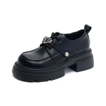 LIANGHUO Casual Single Shoes 5.5CM Women's Black Matte