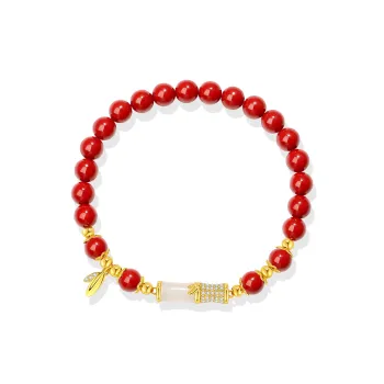 YINCHIE Reconstructed Cinnabar Bracelets Women's