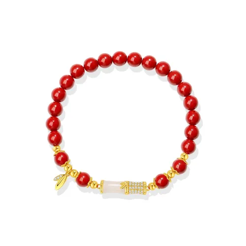 YINCHIE Reconstructed Cinnabar Bracelets Women's