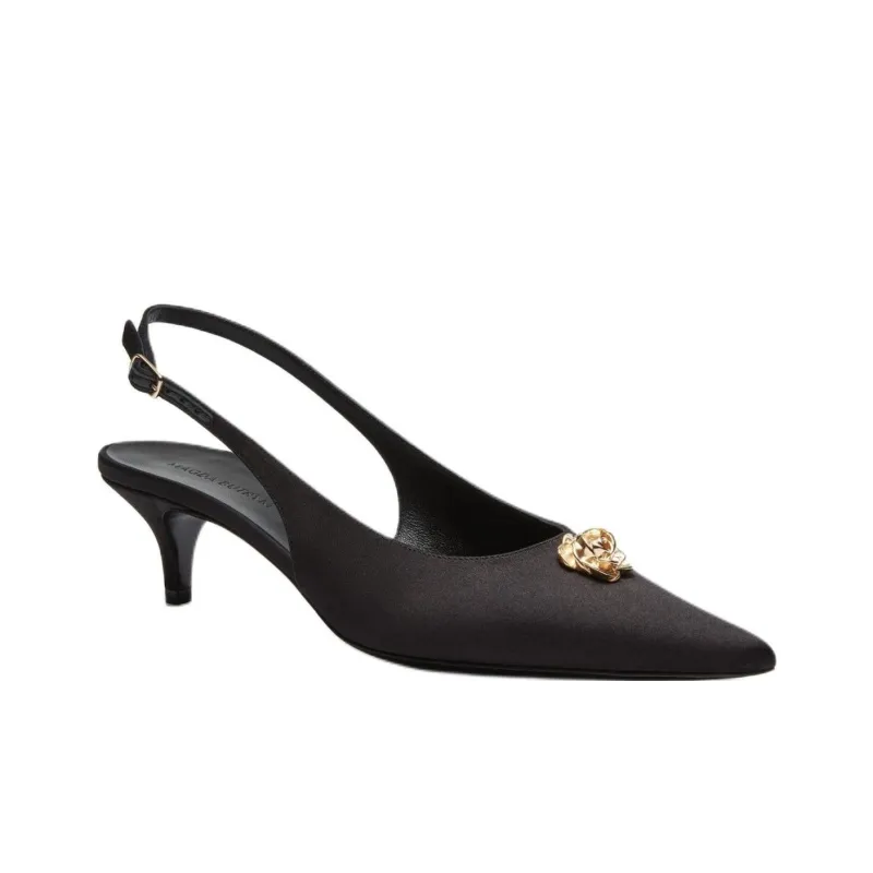 MAGDA BUTRYM Slingback Rosette Slim Heel High Heels 4.5cm Women's Black-2