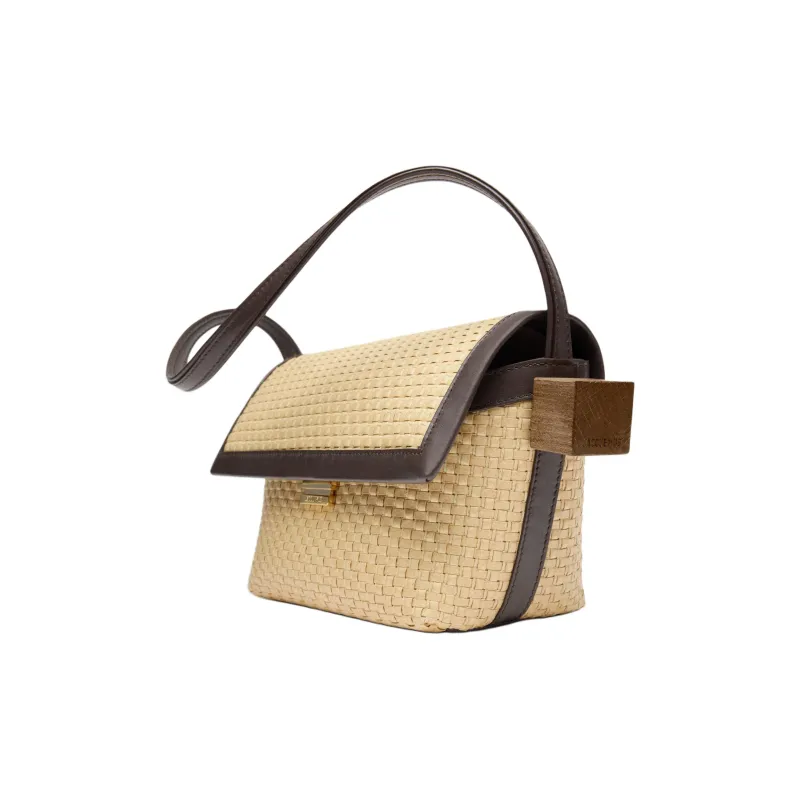 Jacquemus Polyamide One Shoulder Handbags Women's Natural Dark Brown-4
