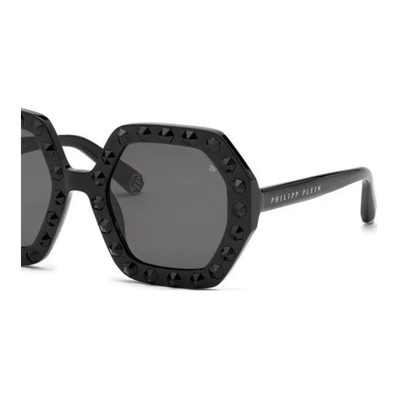 PHILIPP PLEIN Acetate Irregular Shape Sunglasses Women's Black-2