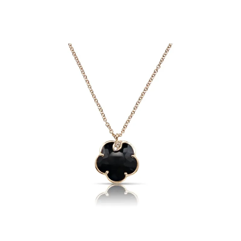 Pasquale Bruni 18kt Rose Gold Petit Joli Onyx And Diamond Necklace-0