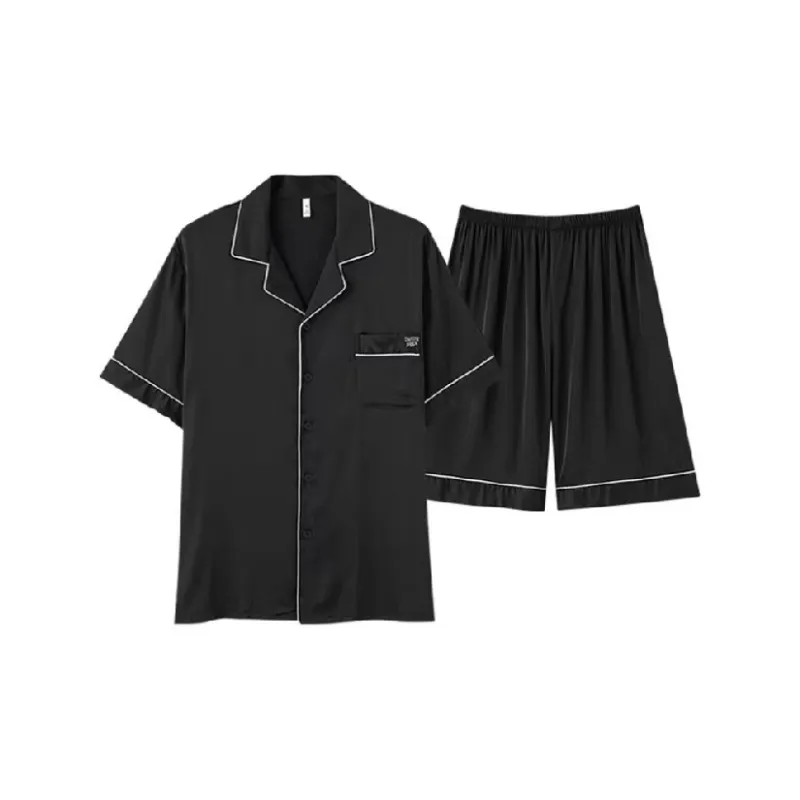 XIAFENYAN Pajama Set Unisex Black-0