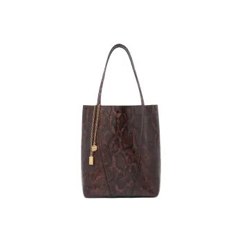 Chloe Spin Goatskin Tote Bag Shopping Bag Handbag Shoulder Bag Women's Smoke Gray Brown