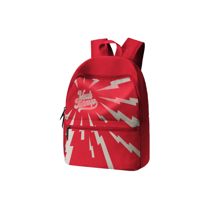 TURN UP Polyester Student Backpack Regular Unisex Red-11
