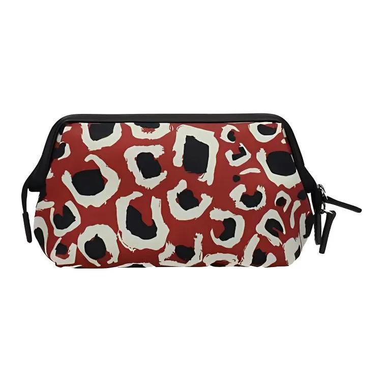 GUCCI Leather Makeup Bag Medium Size Women's Red/Black-2