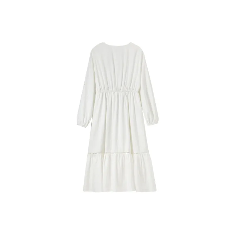 SENTUBILA Long Sleeved Dresses Women's Ecru-5