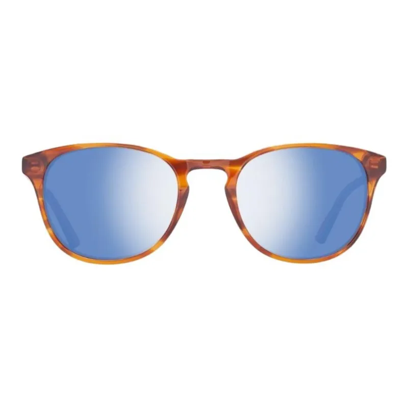 HELLY HANSEN Plastic Round Sunglasses Unisex Brown-1