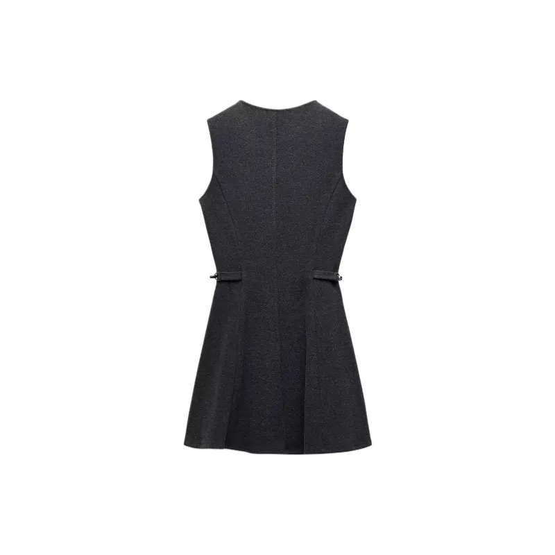 ZARA Sleeveless Dress Women's Gray-1