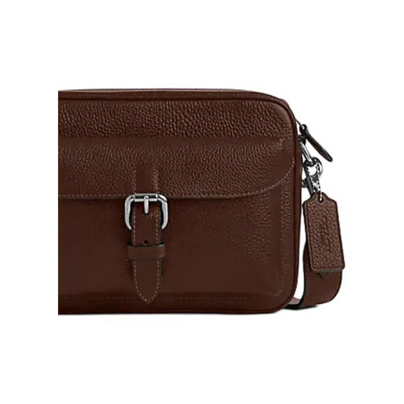 COACH Cow Leather Shoulder Bag, Crossbody Bag Trumpets Men's Maple-3