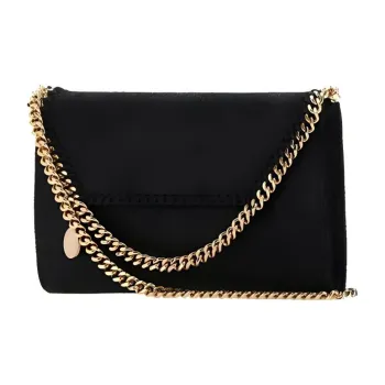 Stella McCartney Polyester Envelope Bag, Chain Bag, Shoulder Bag Women's Black