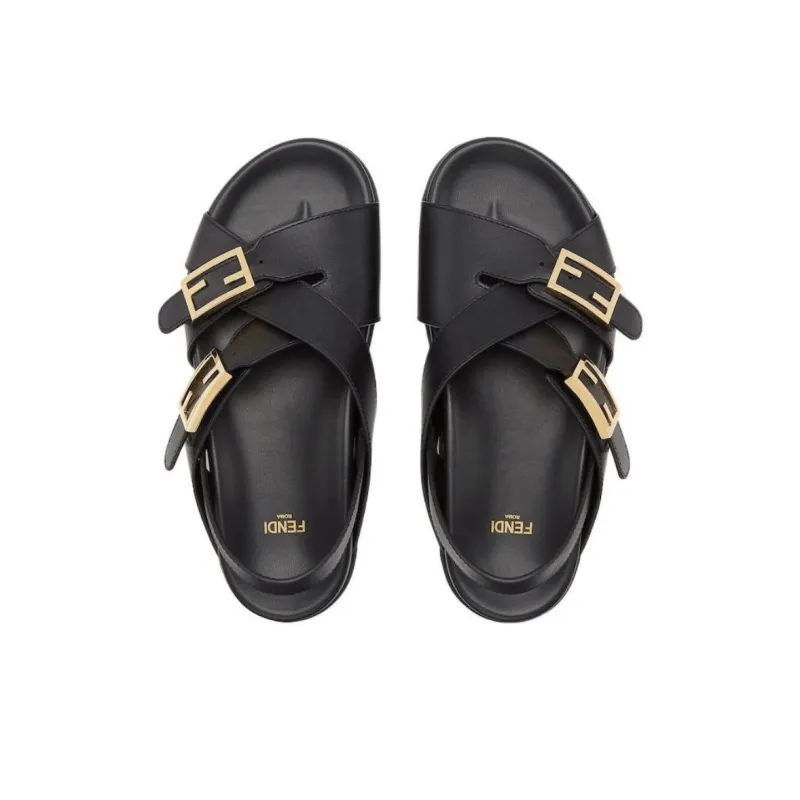 FENDI Feel Strap Sandals Women's Black-3