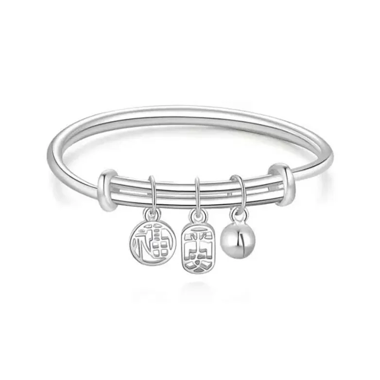 Bailijin S999 Fine Silver Sterling Silver Bracelets Unisex-0