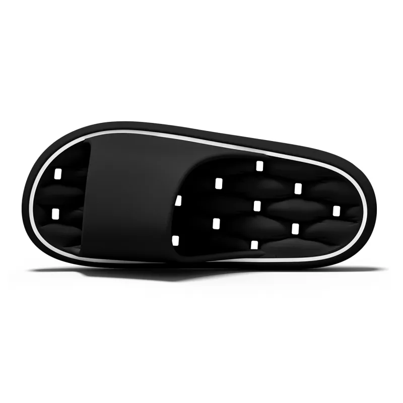 Soft Solid Color Cut Out Quick Dry Bathroom Slippers, Summer Home Quiet Geometric Couple Slippers, Plus Size, Unisex-10