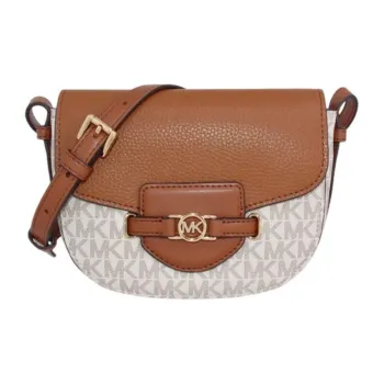 MICHAEL KORS Coated Canvas Crossbody Bag, Shoulder Bag Trumpets Women's Vanilla White