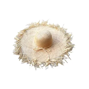 Peach Tea Raffia Bucket Hats Women's