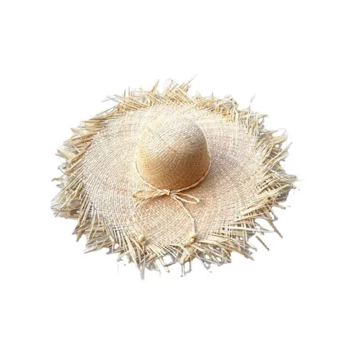 Peach Tea Raffia Bucket Hats Women's