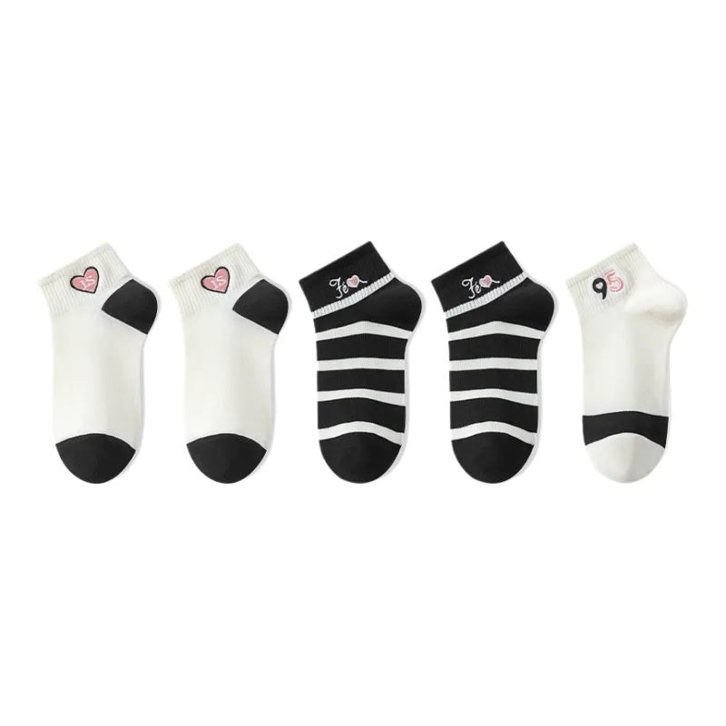 Cotton Gene Ankle Socks Women's 5 Pack-12