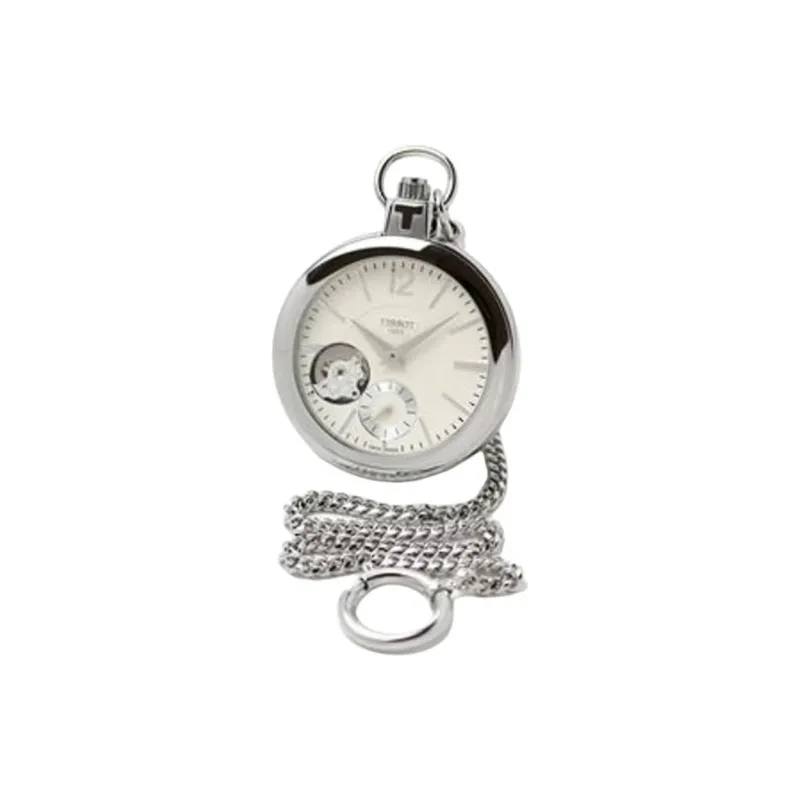 TISSOT Mechanical Movement Manual Mechanical Movement Stainless Steel Case Pocket Watch 49mm Unisex White-1