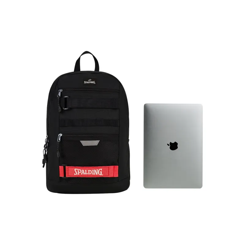 SPALDING Polyester Backpack Unisex Black Red-3