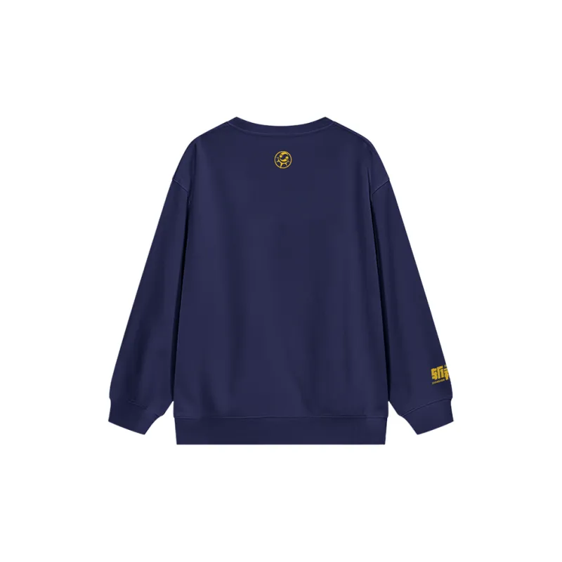 TENGXUNSHIPINCAOCHANGDI Crewneck Sweatshirt Unisex Navy Blue-1